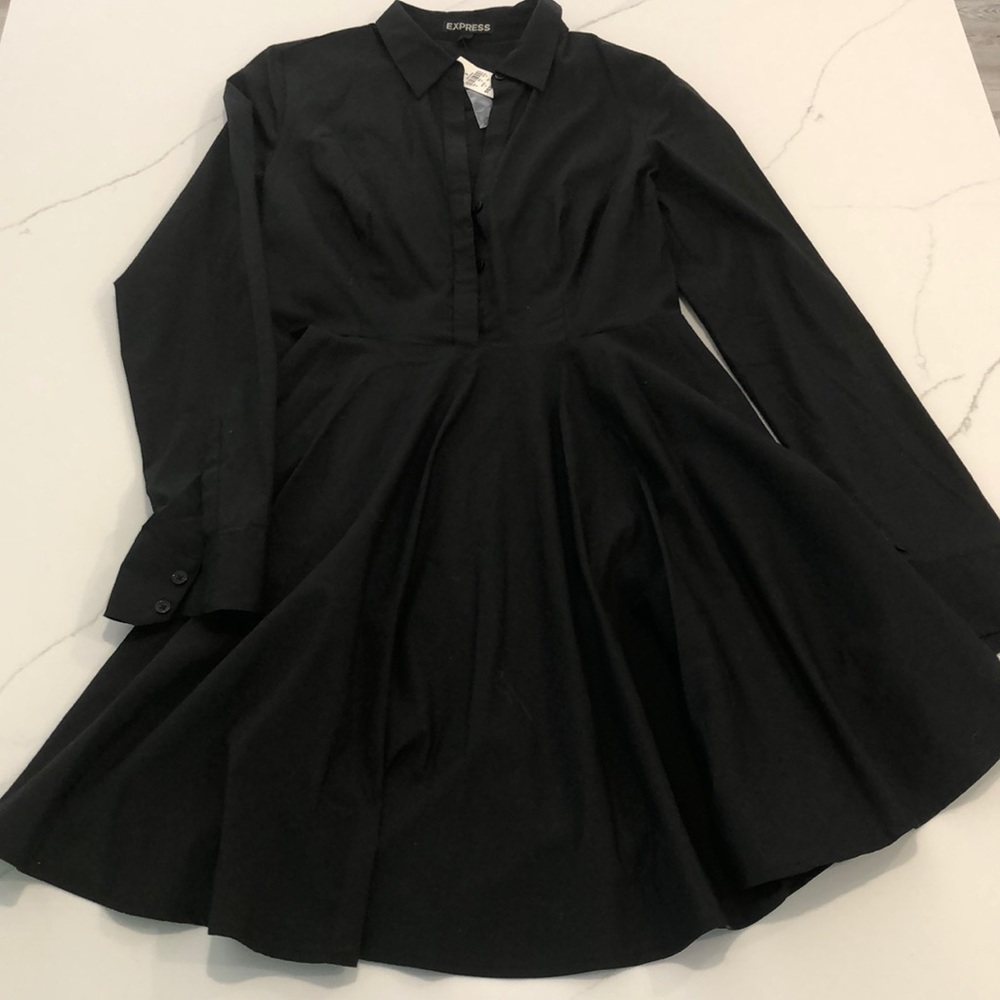 NWT Express Black Collared Dress